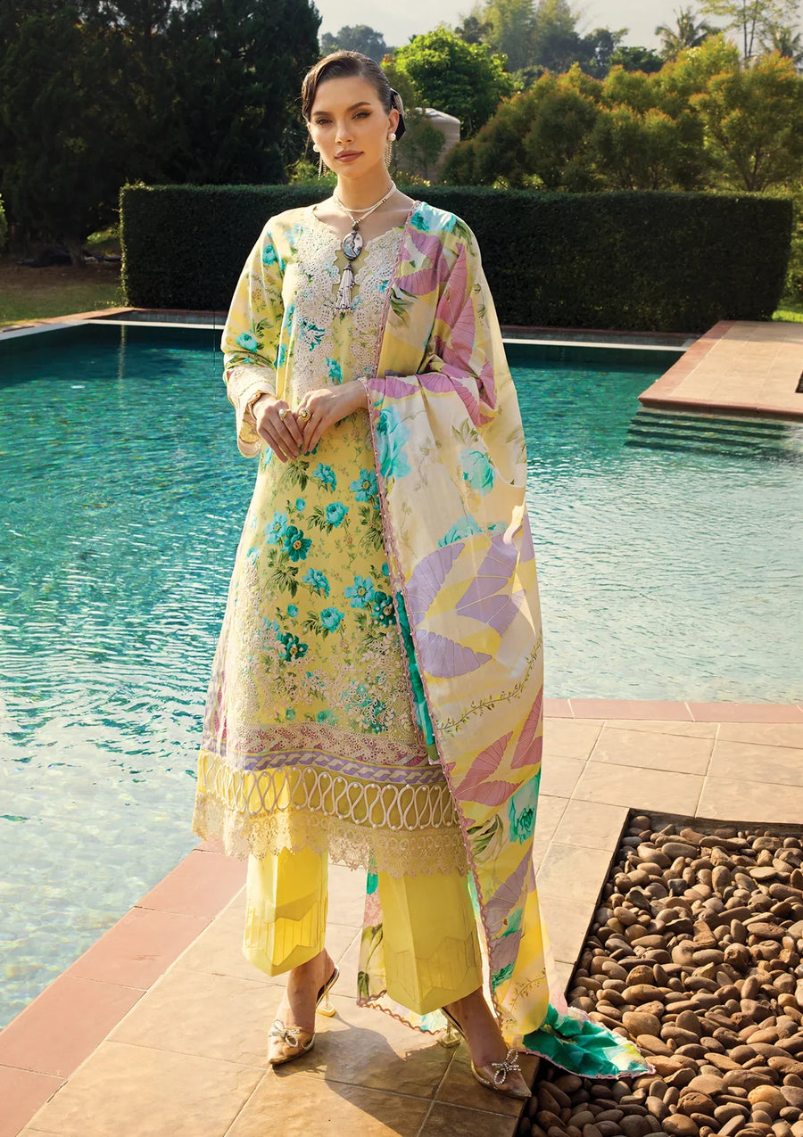 Elaf Premium Print Chikankari Lawn Unstitched 3Pc Suit ECT-06B MISTY SERENADE
