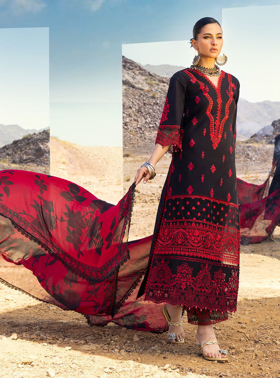 Zainab Chottani Embroidered Chikankari Lawn Unstitched 3Pc Suit ZC-07A