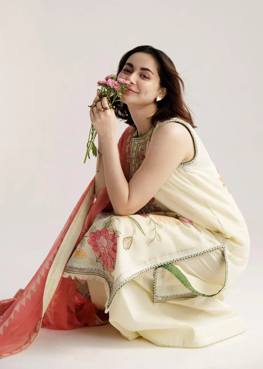 Coco by Zara Shahjahan Embroidered Lawn Unstitched 3 Piece Suit D-07A
