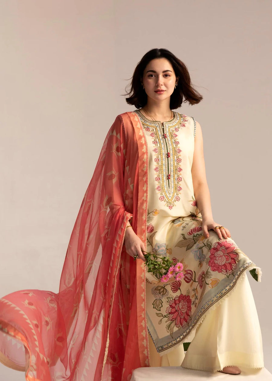 Coco by Zara Shahjahan Embroidered Lawn Unstitched 3 Piece Suit D-07A