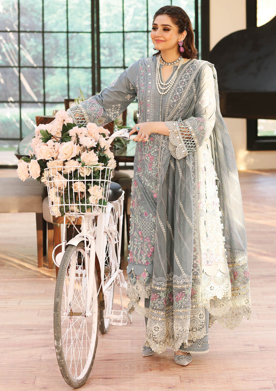 KAHF Premium Embroidered Luxury Lawn Unstitched 3Pc Suit KLC-08