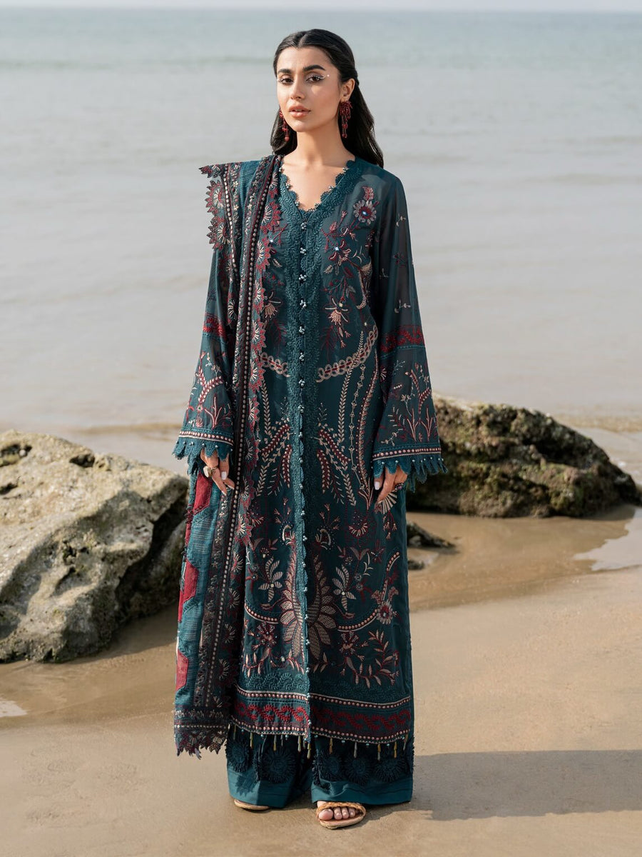 NUREH Tere Sang Unstitched Embroidered Swiss Lawn 3Pc Suit NSL-02