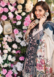KAHF Premium Embroidered Luxury Lawn Unstitched 3Pc Suit KLC-01A