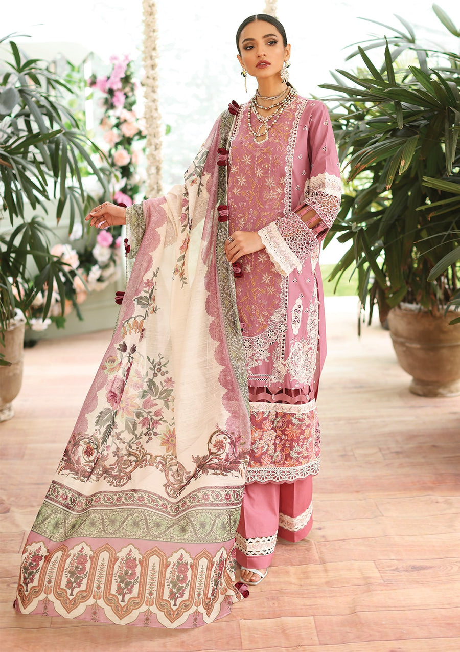 KAHF Premium Embroidered Luxury Lawn Unstitched 3Pc Suit KLC-01B