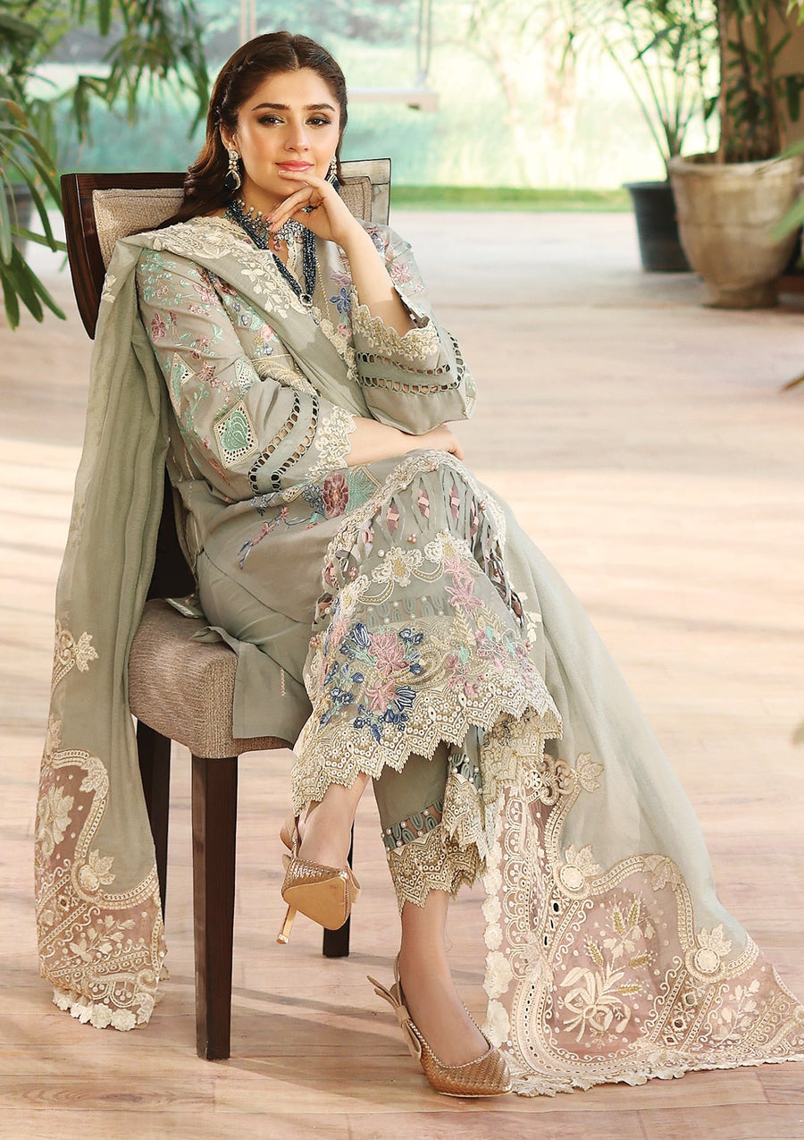 KAHF Premium Embroidered Luxury Lawn Unstitched 3Pc Suit KLC-02A