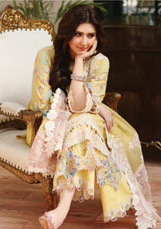KAHF Premium Embroidered Luxury Lawn Unstitched 3Pc Suit KLC-02B