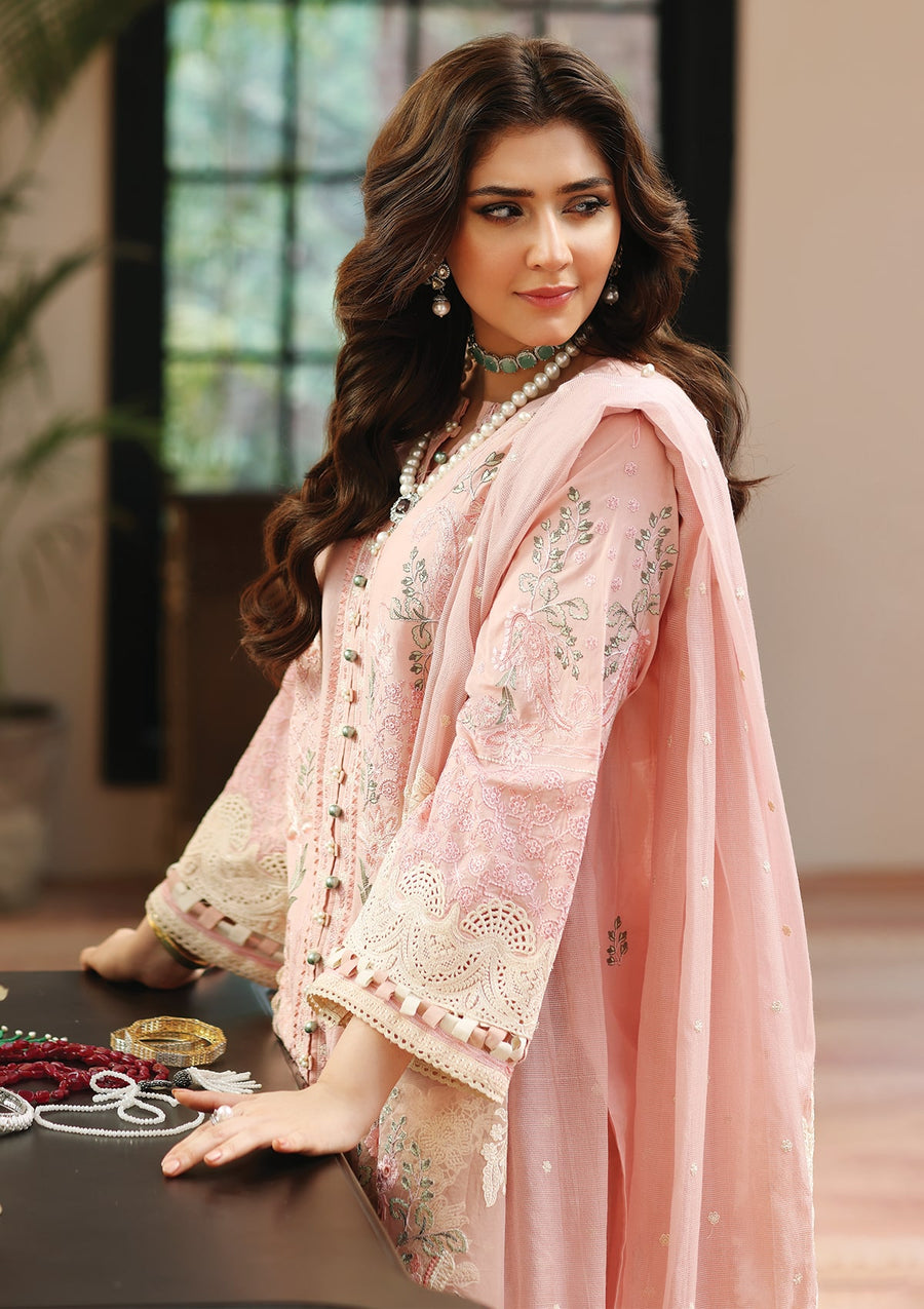 KAHF Premium Embroidered Luxury Lawn Unstitched 3Pc Suit KLC-05
