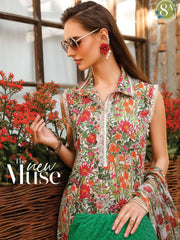 Maria.B M.Prints Lawn Unstitched Embroidered 3 Piece Suit MPT-1708-B