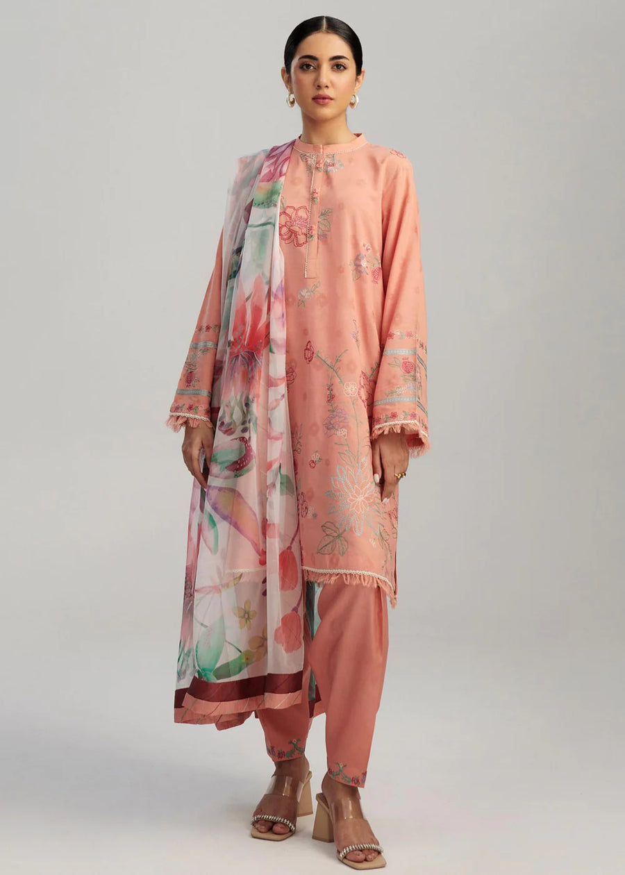 Coco by Zara Shahjahan Embroidered Lawn Unstitched 3 Piece Suit D-08A