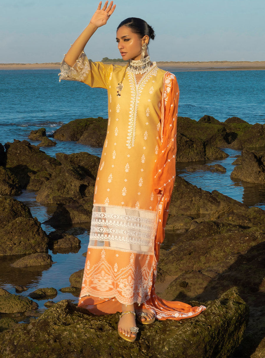 Zainab Chottani Embroidered Chikankari Lawn Unstitched 3Pc Suit ZC-08B