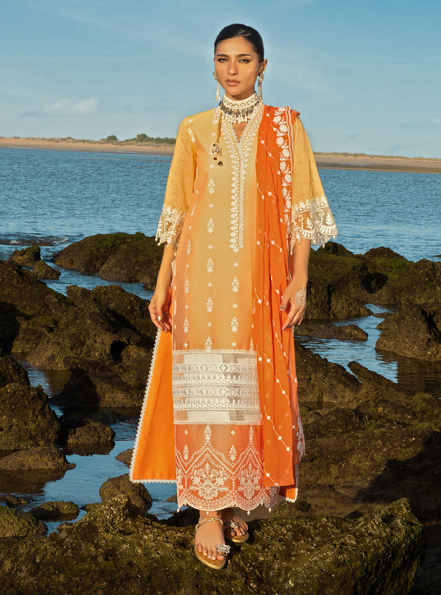 Zainab Chottani Embroidered Chikankari Lawn Unstitched 3Pc Suit ZC-08B