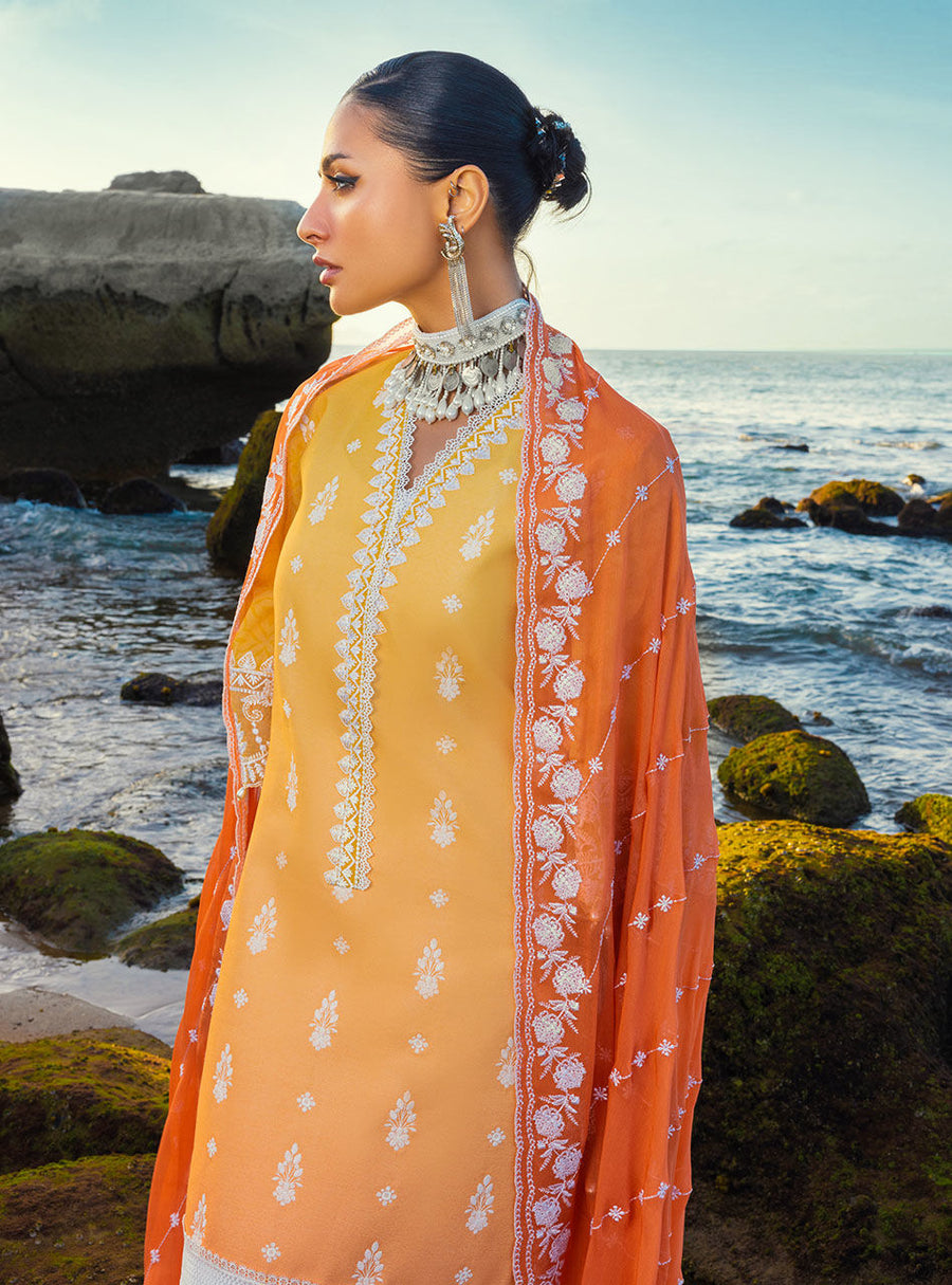 Zainab Chottani Embroidered Chikankari Lawn Unstitched 3Pc Suit ZC-08B
