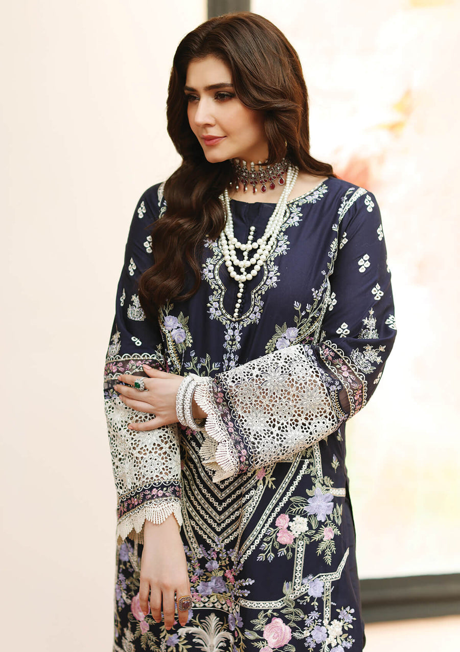 KAHF Premium Embroidered Luxury Lawn Unstitched 3Pc Suit KLC-07B