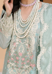 ELAF Premium Luxury Pret Embroidered Lawn 3Pc Suit ELP-01A Frosty