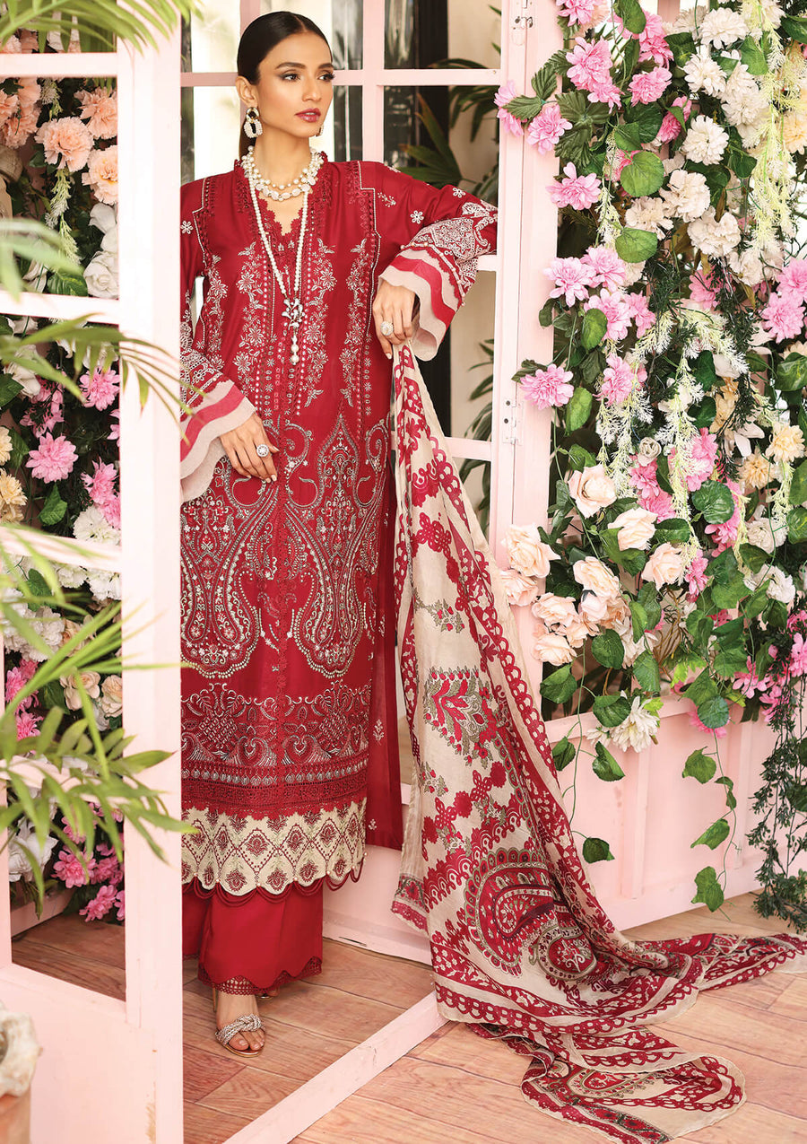 KAHF Premium Embroidered Luxury Lawn Unstitched 3Pc Suit KLC-09A
