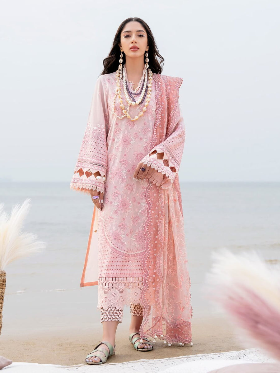 NUREH Tere Sang Unstitched Embroidered Swiss Lawn 3Pc Suit NSL-03