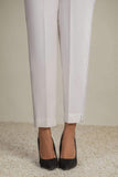Nuriyaa Cambric Pret Trousers - STRAIGHT PANTS (WHITE) - FaisalFabrics.pk