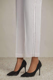 Nuriyaa Cambric Pret Trousers - White Straight Pants