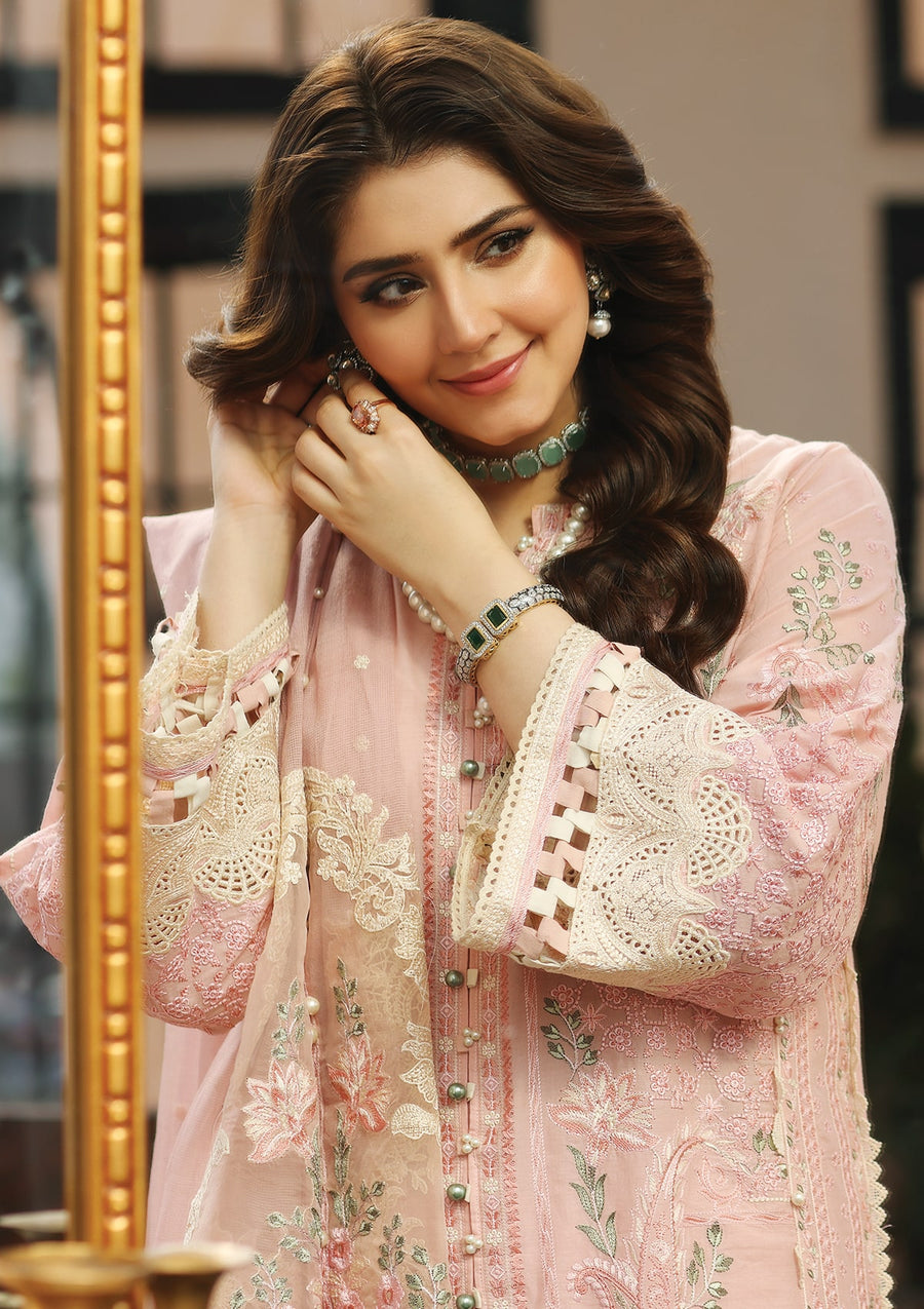 KAHF Premium Embroidered Luxury Lawn Unstitched 3Pc Suit KLC-05
