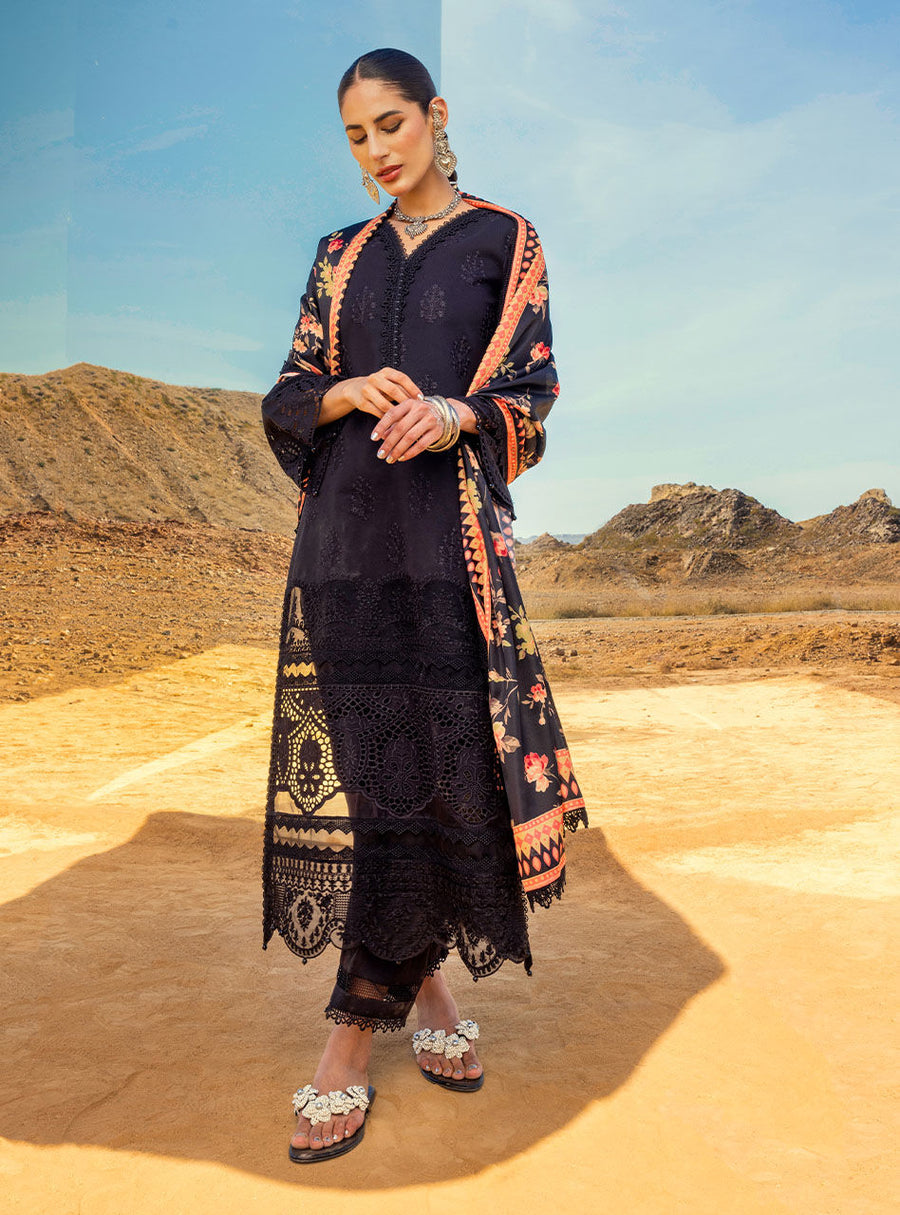 Zainab Chottani Embroidered Chikankari Lawn Unstitched 3Pc Suit ZC-09A