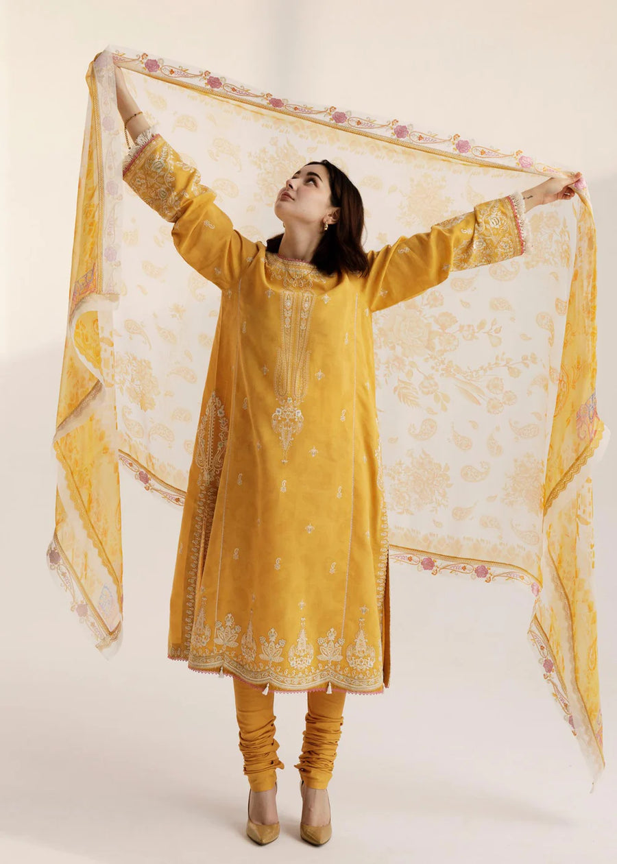 Coco by Zara Shahjahan Embroidered Lawn Unstitched 3 Piece Suit D-09A