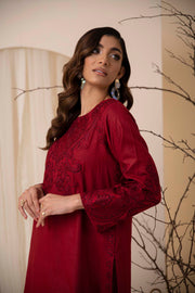 Nuriyaa Winter Pret Embroidered Khaddar 3 Piece Suit - Rangsaaz