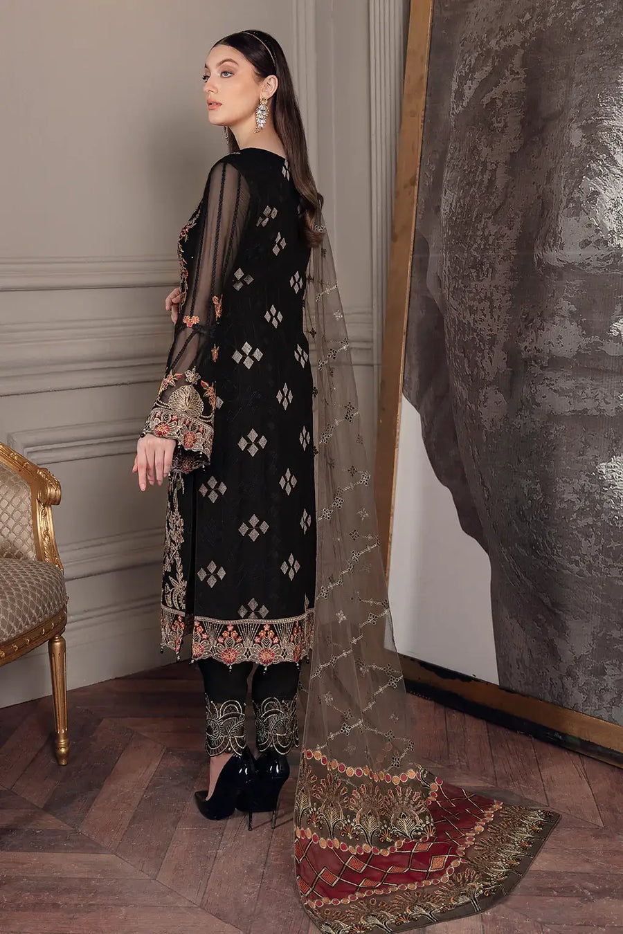 Ramsha Chevron Vol-05 Luxury Chiffon Unstitched 3Pc Suit A-501