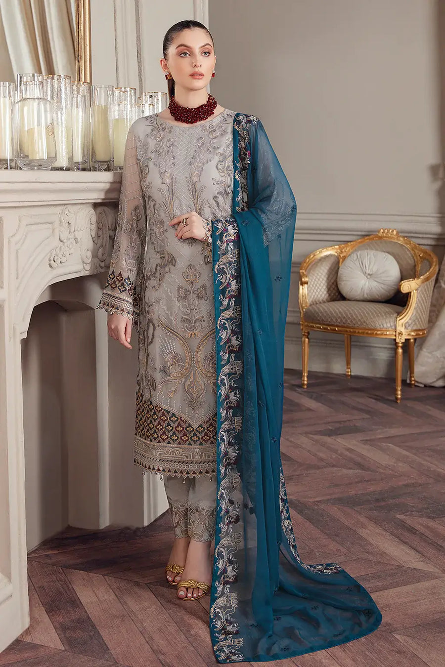 Ramsha Chevron Vol-05 Luxury Chiffon Unstitched 3Pc Suit A-503