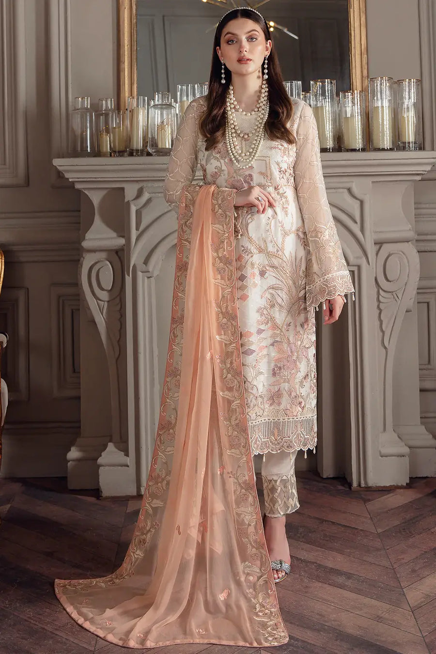 Ramsha Chevron Vol-05 Luxury Chiffon Unstitched 3Pc Suit A-505