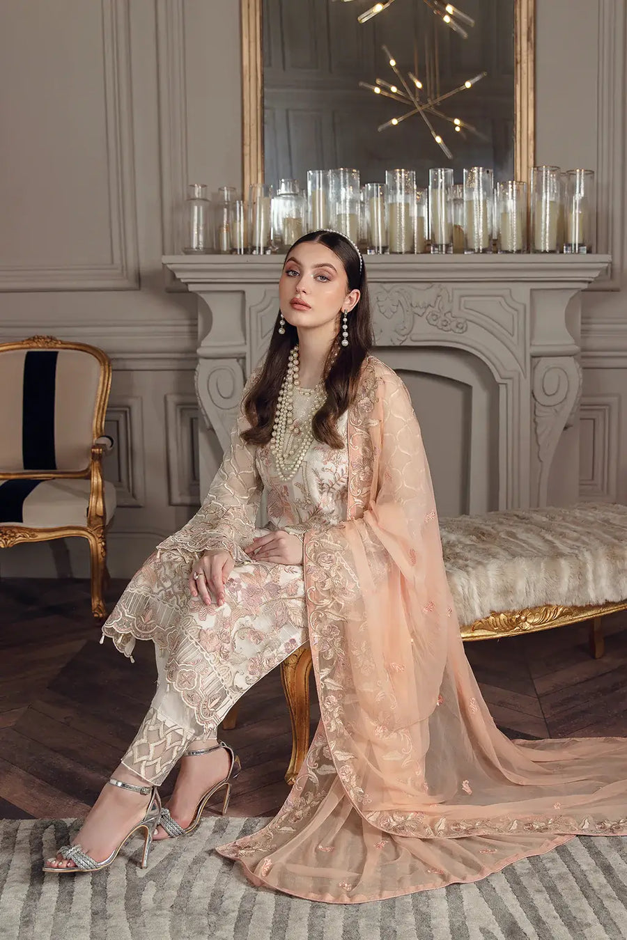 Ramsha Chevron Vol-05 Luxury Chiffon Unstitched 3Pc Suit A-505