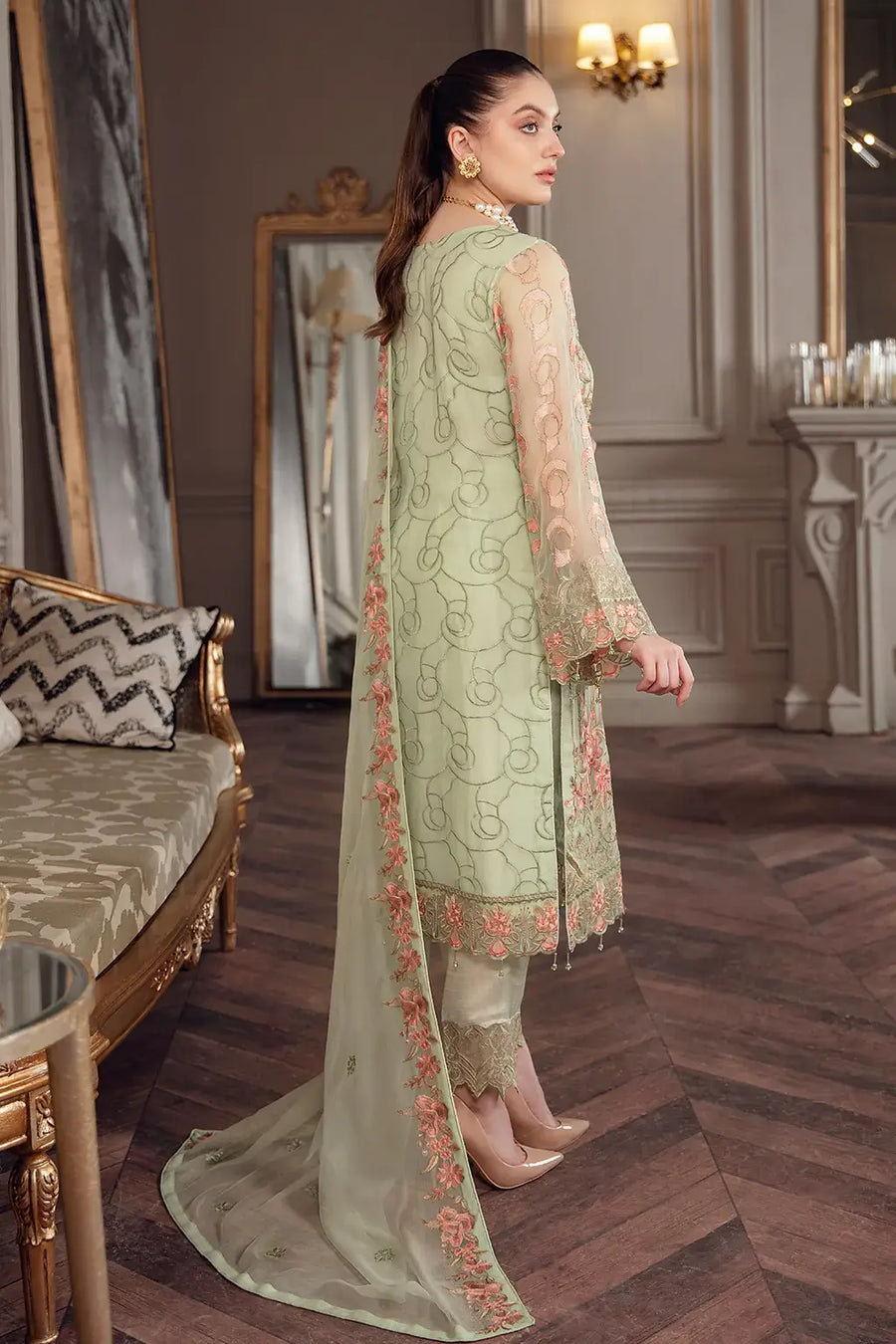Ramsha Chevron Vol-05 Luxury Chiffon Unstitched 3Pc Suit A-509