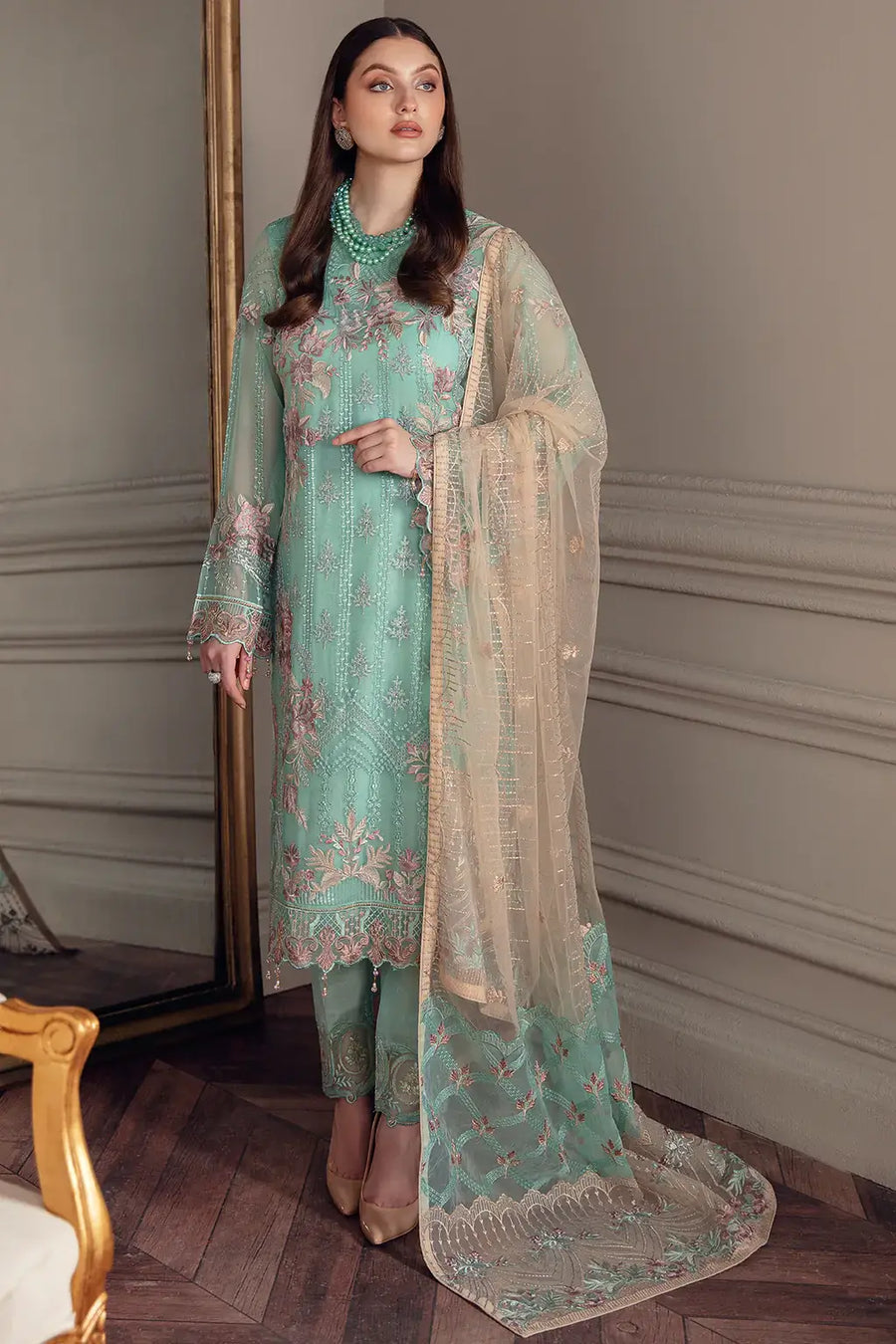 Ramsha Chevron Vol-05 Luxury Chiffon Unstitched 3Pc Suit A-511
