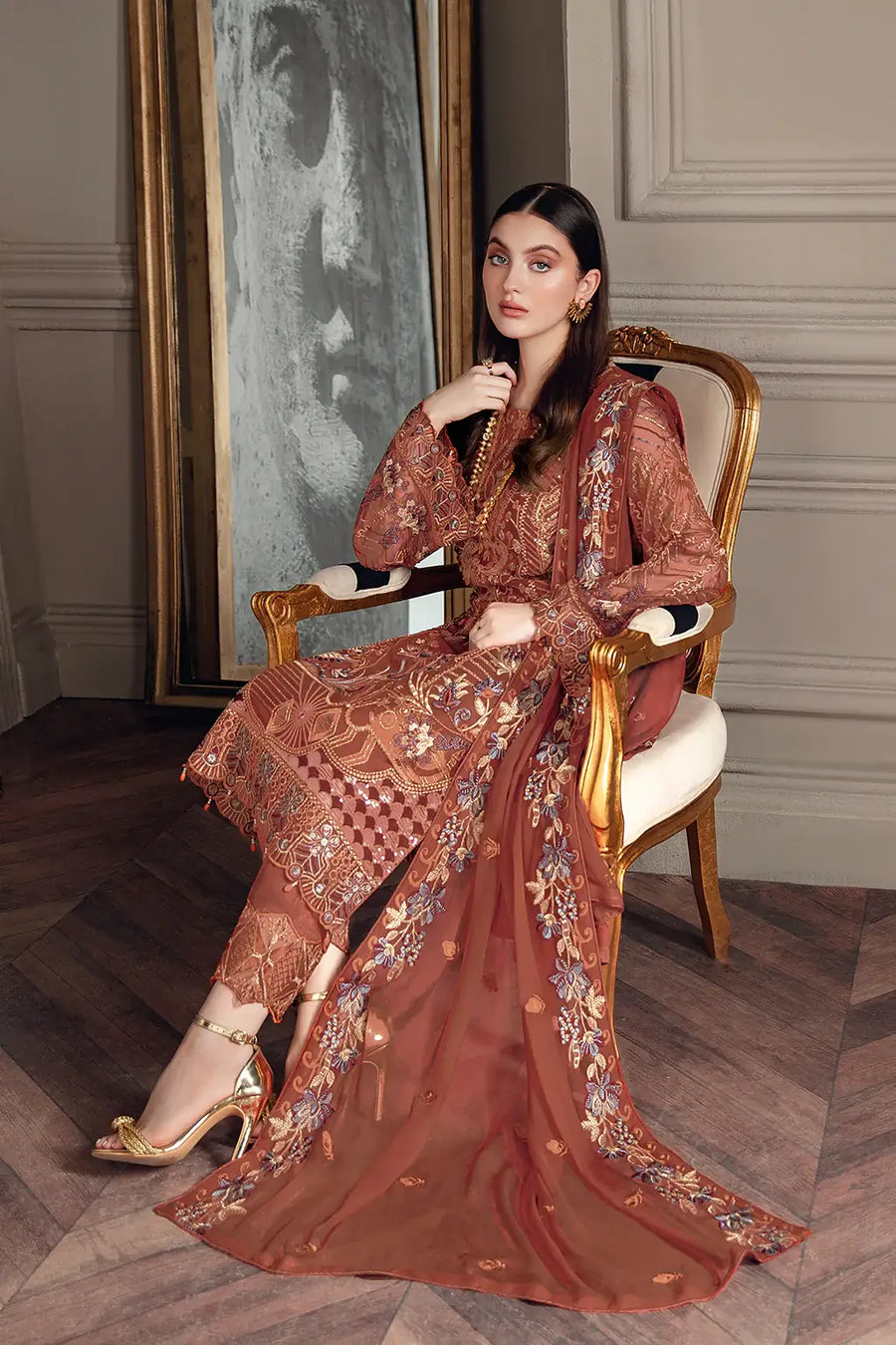 Ramsha Chevron Vol-05 Luxury Chiffon Unstitched 3Pc Suit A-512