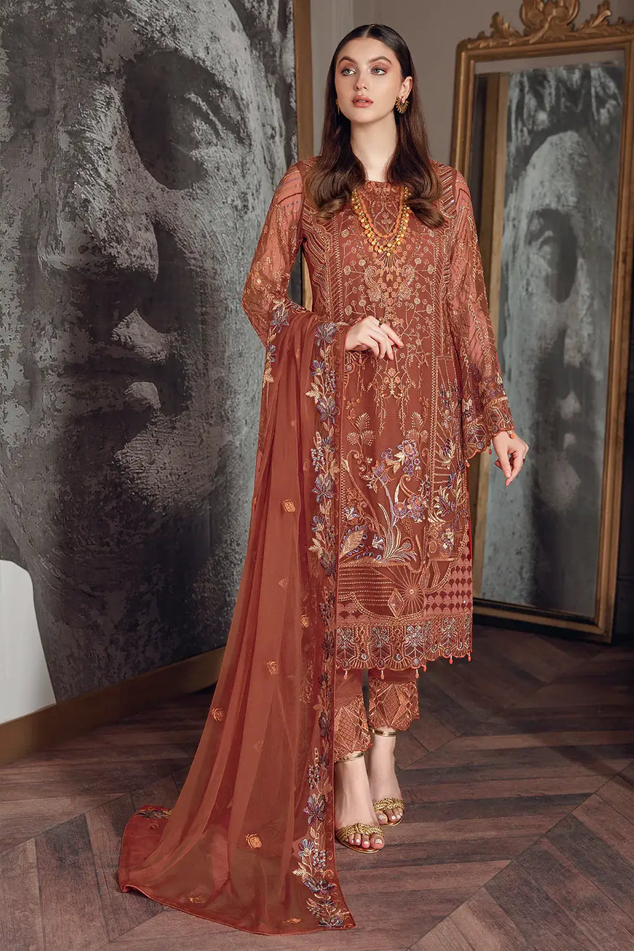 Ramsha Chevron Vol-05 Luxury Chiffon Unstitched 3Pc Suit A-512