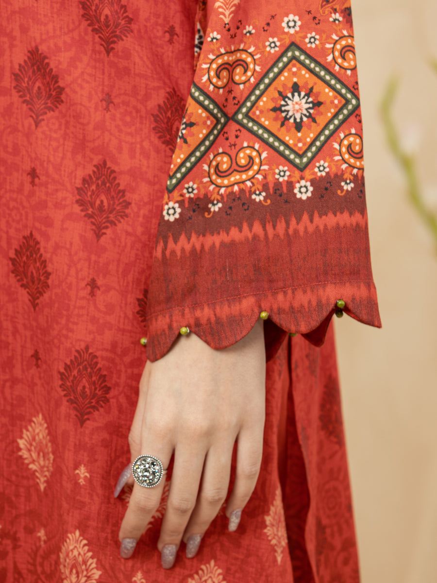 ACE Galleria Viscose Unstitched Embroidered 3Pc Suit A-WU3PWV22-568