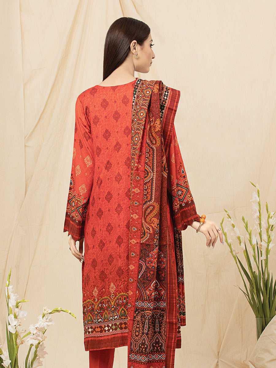 ACE Galleria Viscose Unstitched Embroidered 3Pc Suit A-WU3PWV22-568