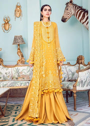 Afrozeh La Fuchsia Luxury Chiffon Unstitched 3 Piece Suit D-01 Ablaze - FaisalFabrics.pk