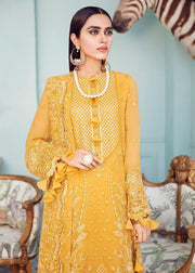 Afrozeh La Fuchsia Luxury Chiffon Unstitched 3 Piece Suit D-01 Ablaze - FaisalFabrics.pk