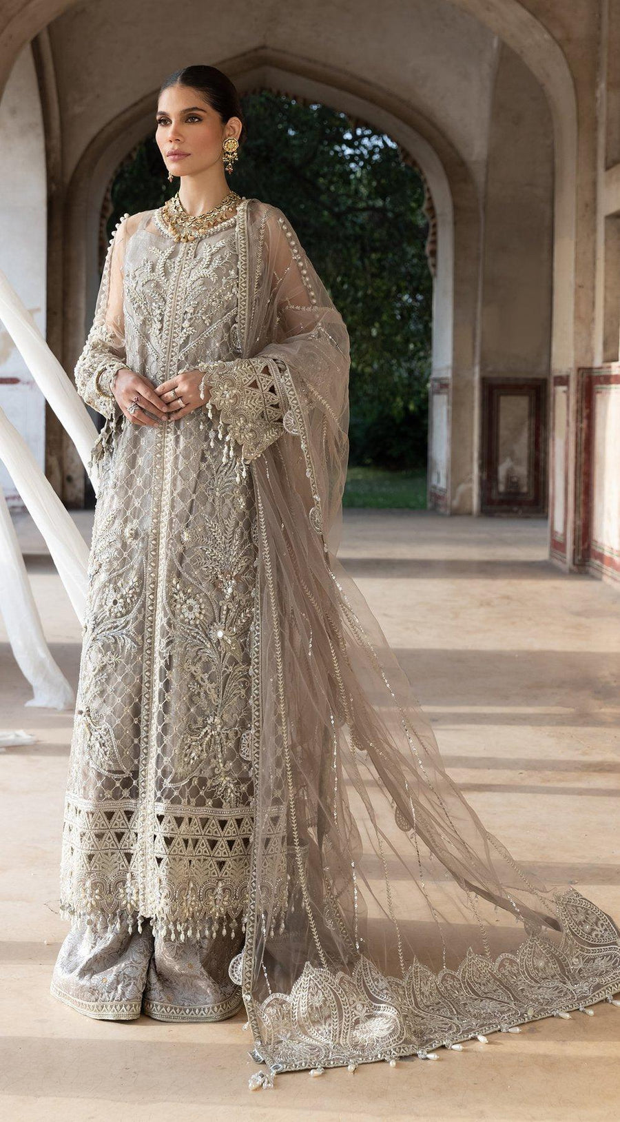 ANAYA By Kiran Chaudhry Opulence 3pc Chiffon Suit AC21-06 JADE - FaisalFabrics.pk