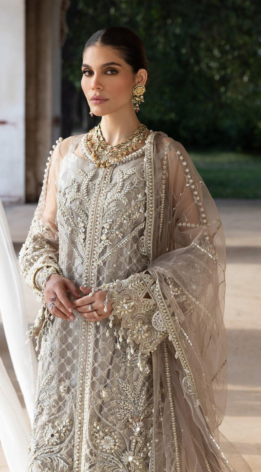 ANAYA By Kiran Chaudhry Opulence 3pc Chiffon Suit AC21-06 JADE - FaisalFabrics.pk