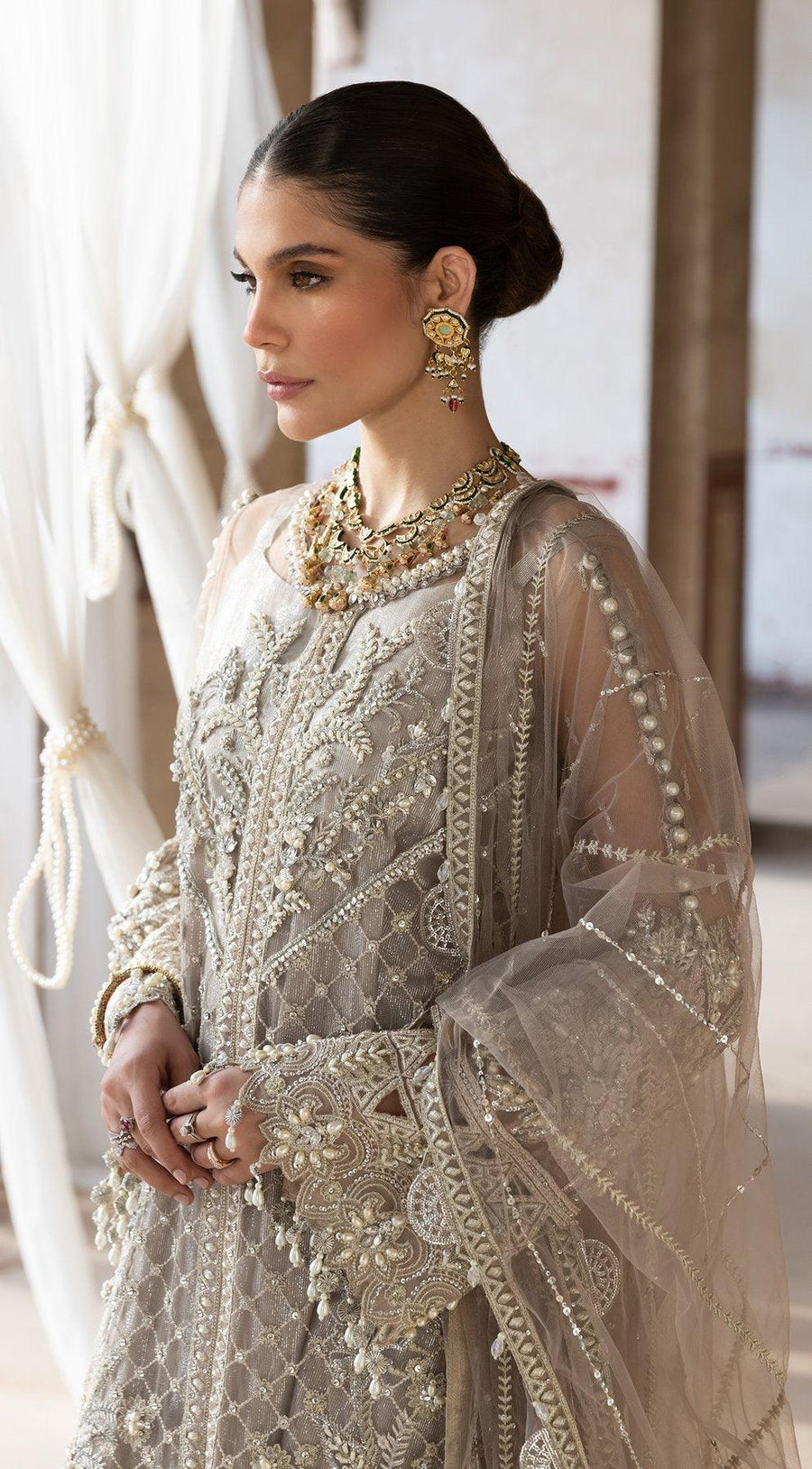 ANAYA By Kiran Chaudhry Opulence 3pc Chiffon Suit AC21-06 JADE - FaisalFabrics.pk