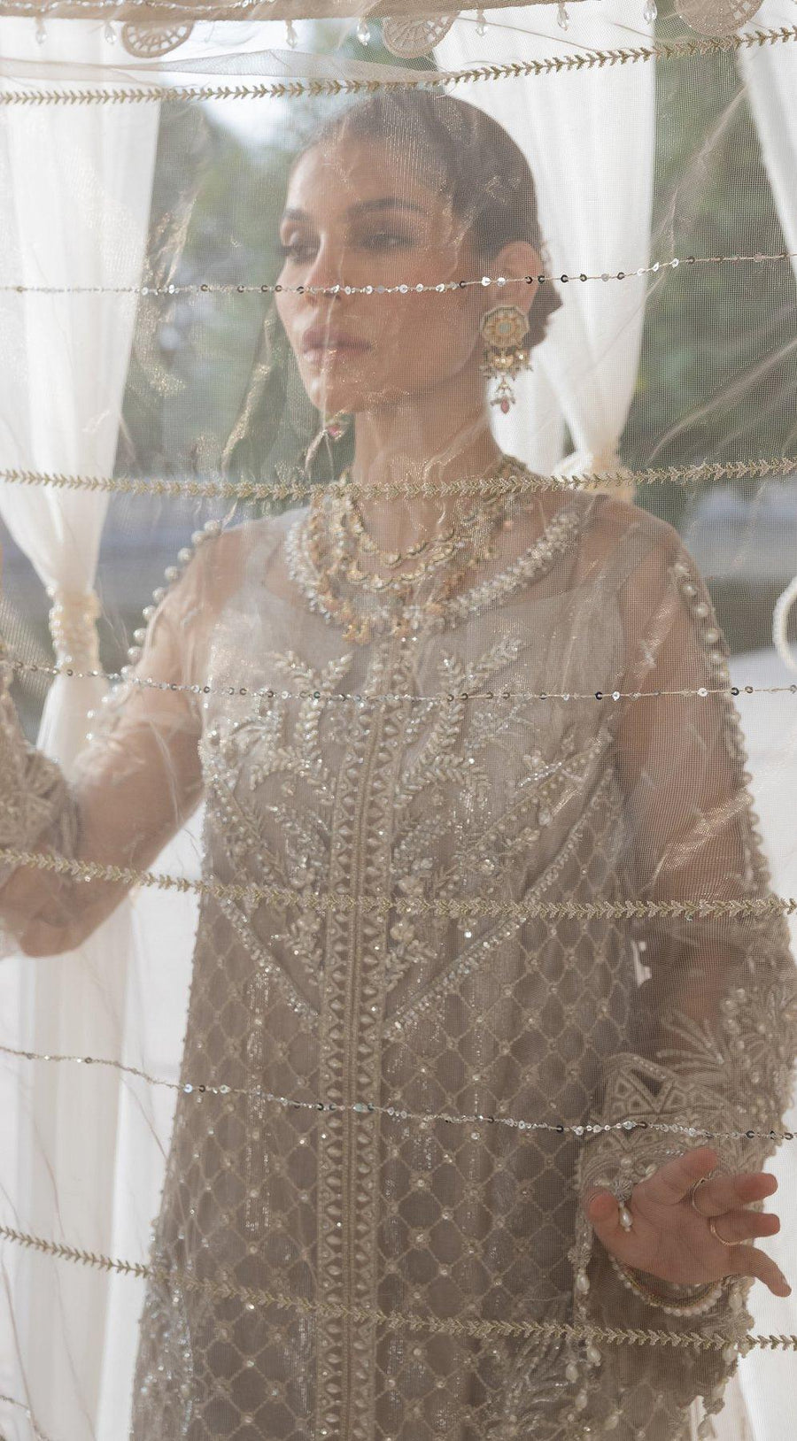 ANAYA By Kiran Chaudhry Opulence 3pc Chiffon Suit AC21-06 JADE - FaisalFabrics.pk