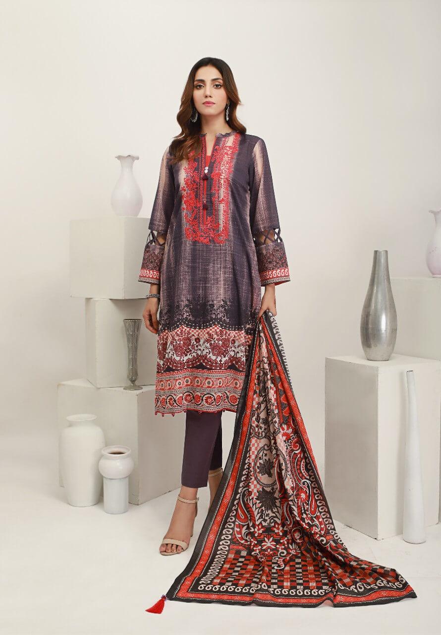 ACE Galleria Digital Embroidered Unstitched 3 Piece Lawn Suit ACE-12014 - FaisalFabrics.pk