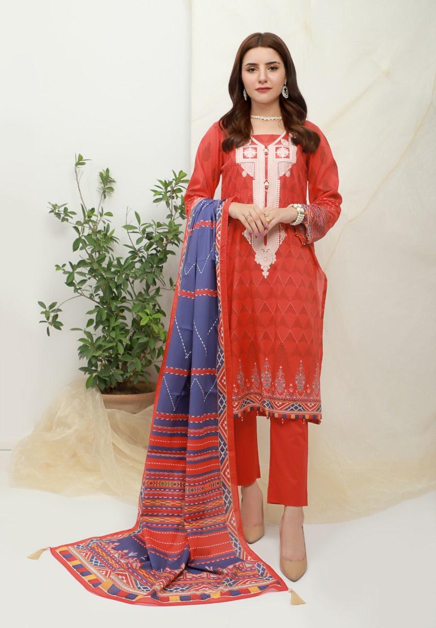 ACE Galleria Digital Embroidered Lawn Unstitched 3pc Suit ACE 12016 - FaisalFabrics.pk