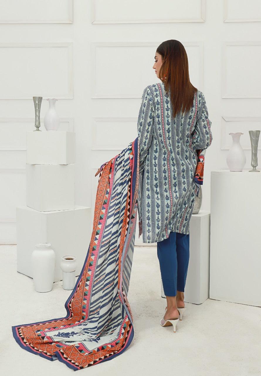 ACE Galleria Digital Embroidered Lawn Unstitched 3pc Suit ACE 12020 - FaisalFabrics.pk