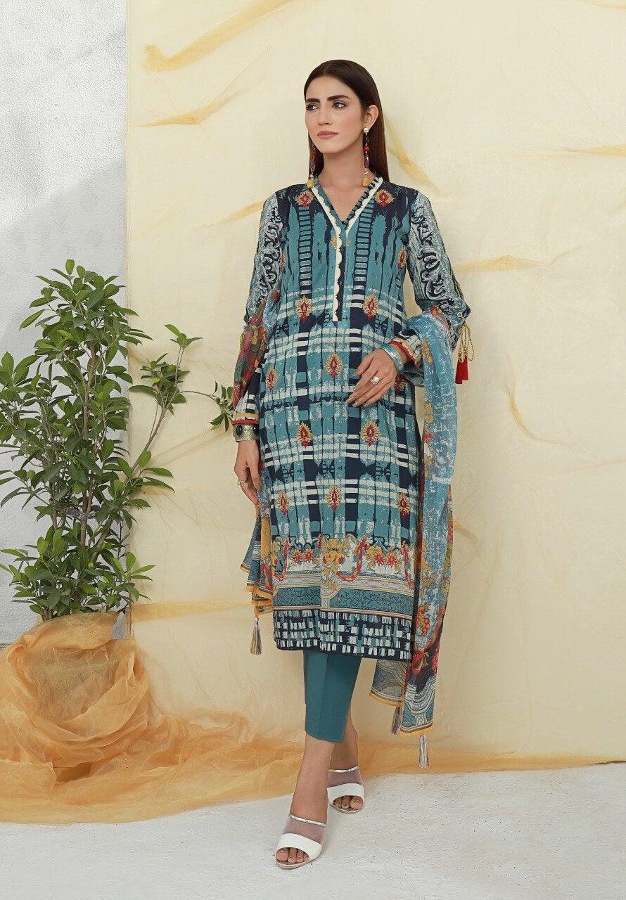 ACE Galleria Digital Embroidered Unstitched 3 Piece Lawn Suit ACE-12050 - FaisalFabrics.pk