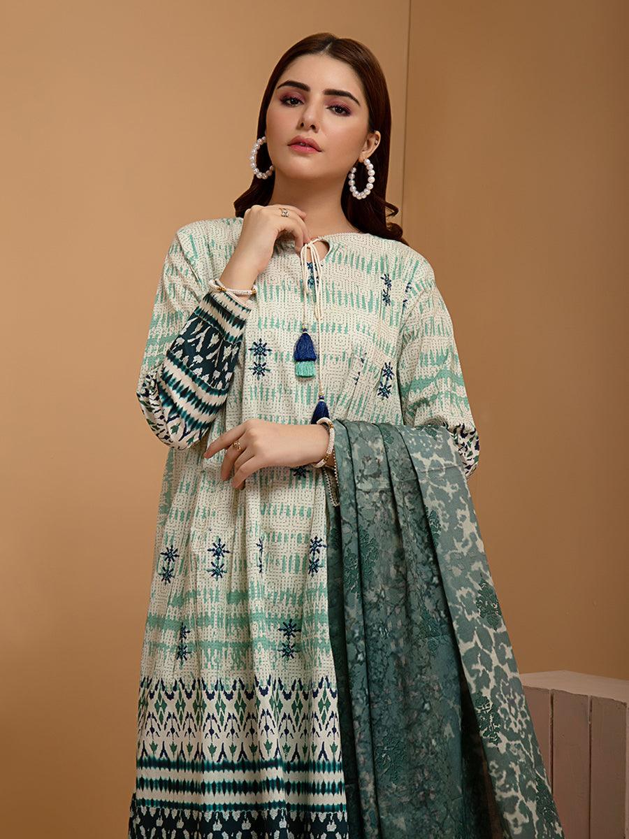 ACE Galleria Digital Embroidered Cambric Unstitched 3pc Suit ACE 12074 - FaisalFabrics.pk