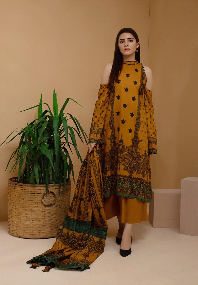 ACE Galleria Digital Embroidered Cambric Unstitched 3pc Suit ACE 12077 - FaisalFabrics.pk