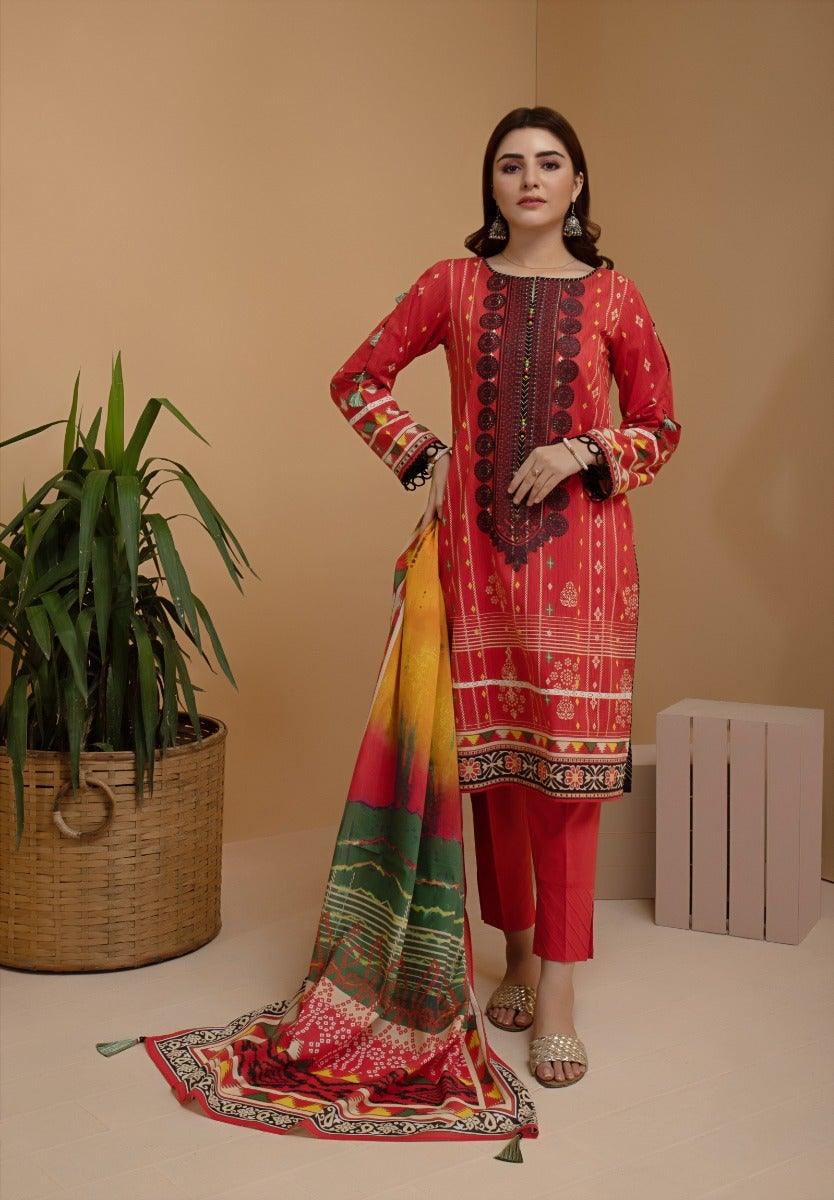 ACE Galleria Digital Embroidered Cambric Unstitched 3pc Suit ACE 12078 - FaisalFabrics.pk
