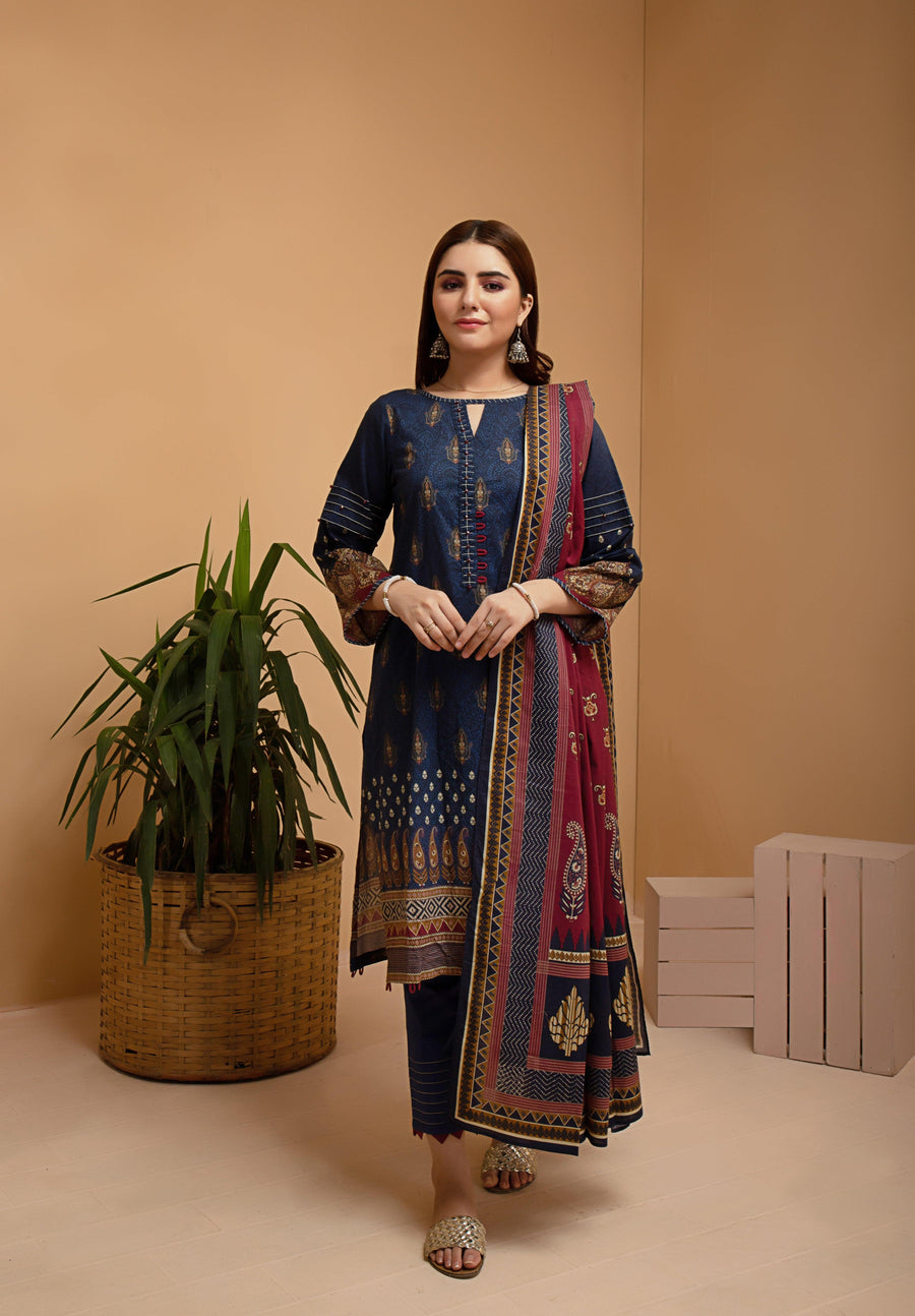 ACE Galleria Digital Printed Unstitched 3 Piece Cambric Suit ACE 12081 - FaisalFabrics.pk
